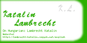 katalin lambrecht business card
